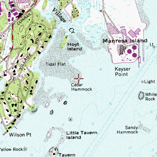 Topographic Map of Cedar Hammock, CT