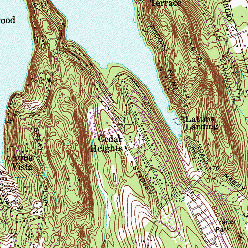 Topographic Map of Cedar Heights, CT