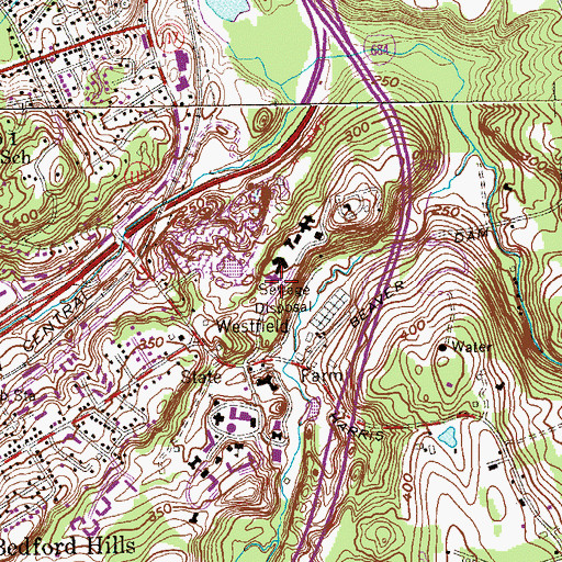 Topographic Map of Taconic Correctional Facility, NY