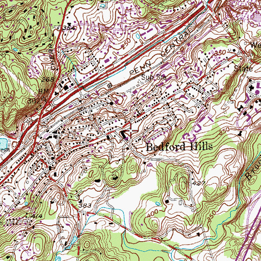 Topographic Map of Bedford Hills Elementary School, NY
