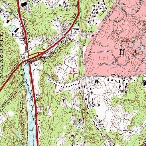 Topographic Map of Harrison High School, NY
