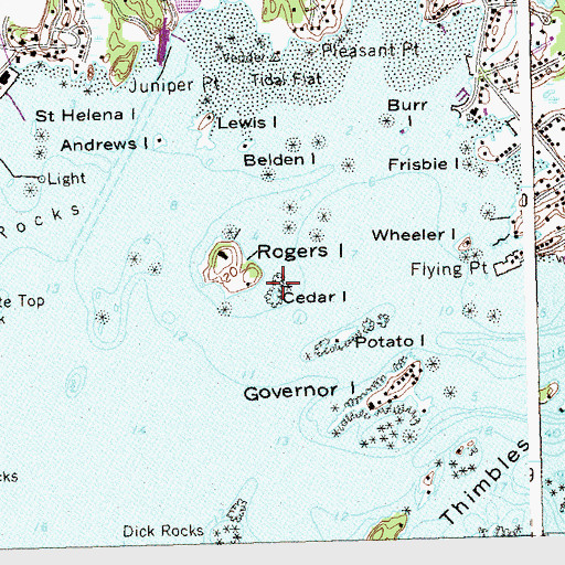 Topographic Map of Cedar Island, CT