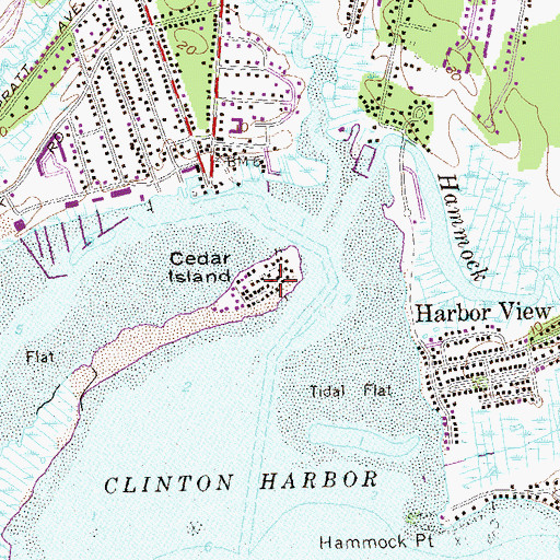 Topographic Map of Cedar Island, CT