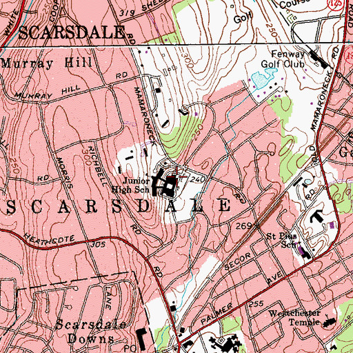 Topographic Map of Scarsdale Middle School, NY