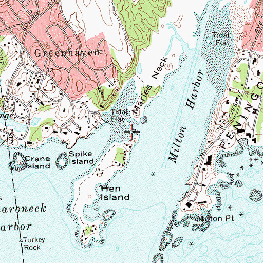 Topographic Map of Greenhaven Channel, NY