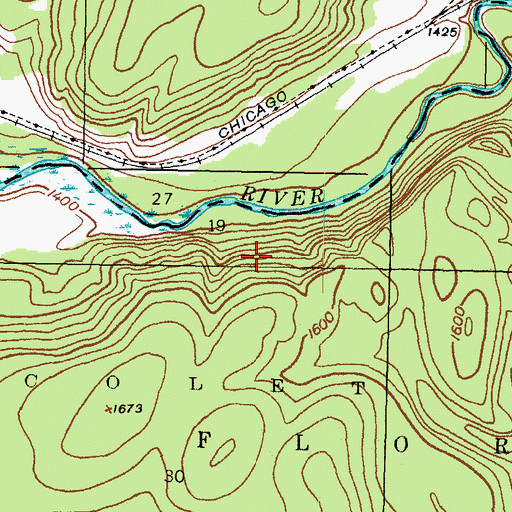 Topographic Map of Brule River Cliffs State Natural Area, WI