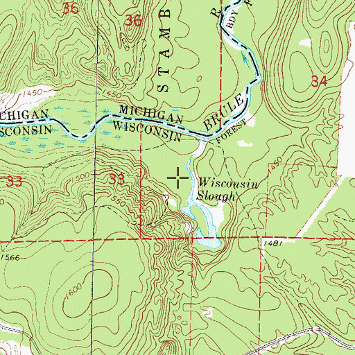 Topographic Map of Wisconsin Slough State Natural Area, WI