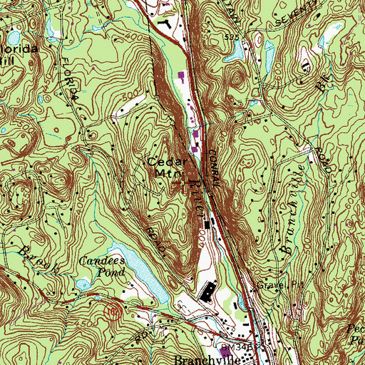 Topographic Map of Cedar Mountain, CT