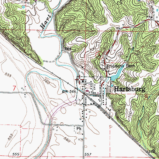 Topographic Map of Peace United Church of Christ, MO