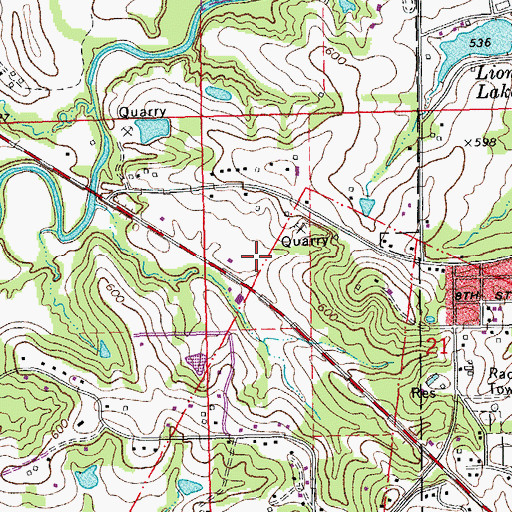Topographic Map of Washington West Elementary School, MO