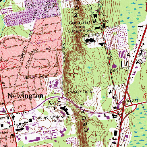 Topographic Map of Cedar Mountain, CT