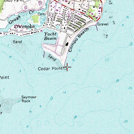 Topographic Map of Cedar Point, CT