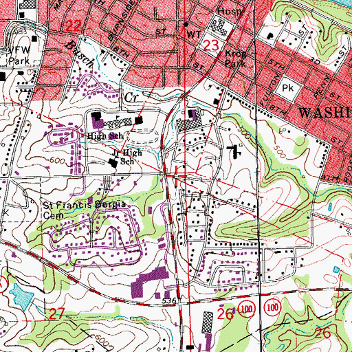 Topographic Map of Peace Lutheran Church, MO