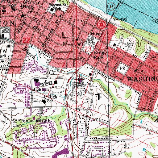 Topographic Map of Patients First Health Care Center, MO