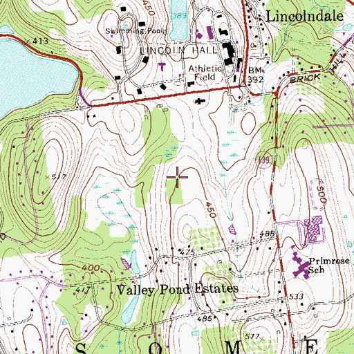 Topographic Map of Angle Brook Golf Course, NY