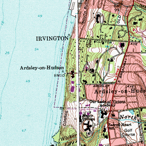 Topographic Map of Ardsley Station, NY