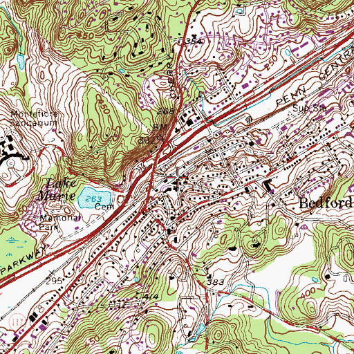 Topographic Map of Bedford Hills Station, NY