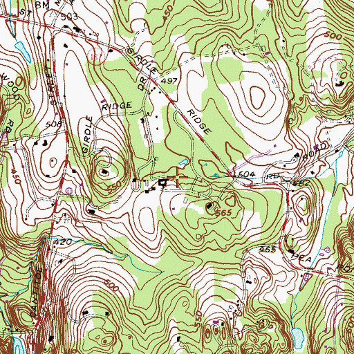 Topographic Map of Caramoor Center for Music and the Arts, NY