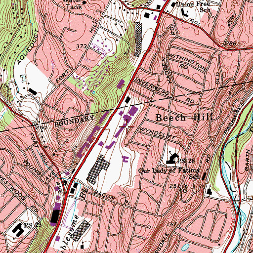 Topographic Map of Central Plaza Shopping Center, NY
