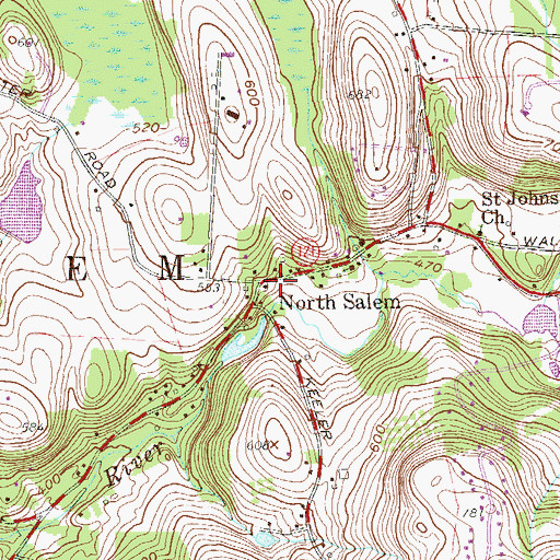Topographic Map of Crane Corner, NY