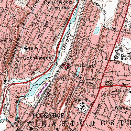 Topographic Map of Crestwood Station, NY