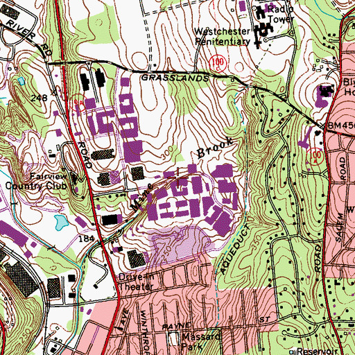 Topographic Map of Cross Westchester Executive Park, NY