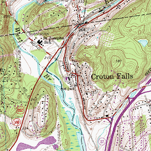 Topographic Map of Croton Falls Station, NY