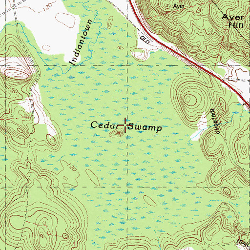Topographic Map of Cedar Swamp, CT