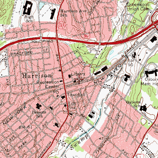 Topographic Map of Harrison Station, NY