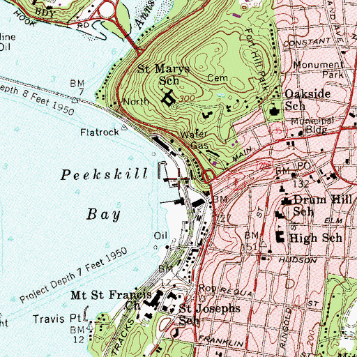 Topographic Map of Hudson Valley Yacht Club, NY