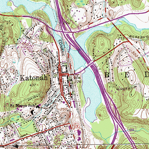 Topographic Map of Katonah Station, NY