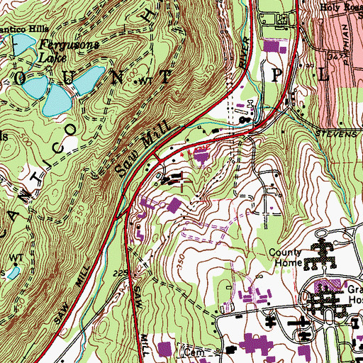 Topographic Map of Mid Westchester Executive Park, NY