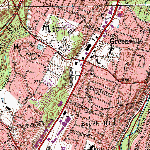 Topographic Map of Midway Shopping Center, NY