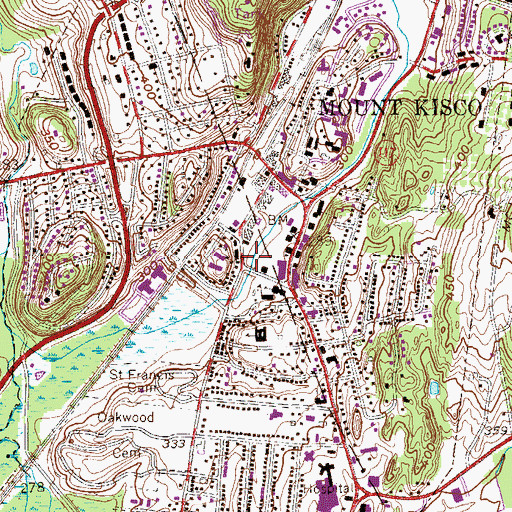 Topographic Map of Mount Kisco Station, NY
