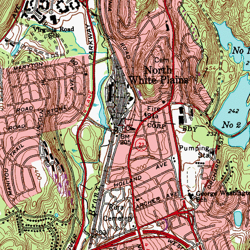 Topographic Map of North White Plains Station, NY