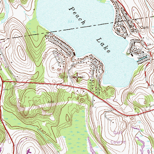 Topographic Map of Pehquenaknock Country Club, NY
