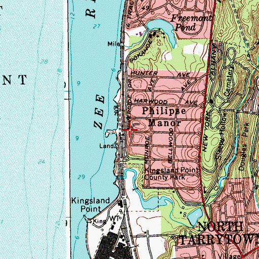 Topographic Map of Philipse Manor Station, NY