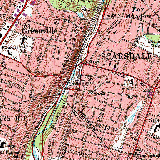 Topographic Map of Scarsdale Station, NY