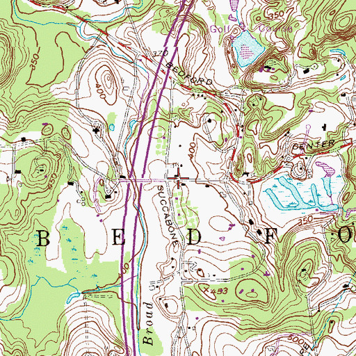 Topographic Map of Succabone Corners, NY