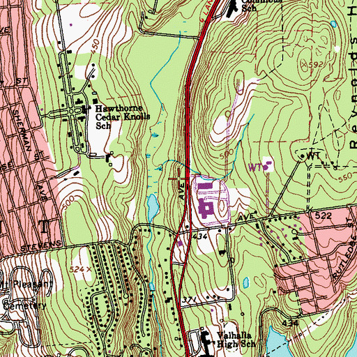 Topographic Map of The Summit at Westchester Shopping Center, NY