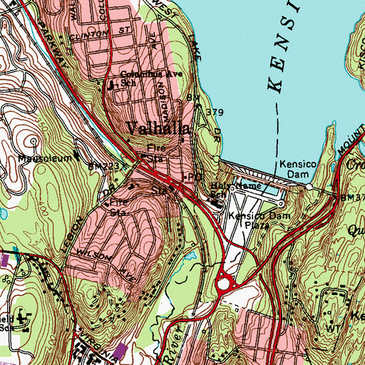 Topographic Map of Valhalla Station, NY