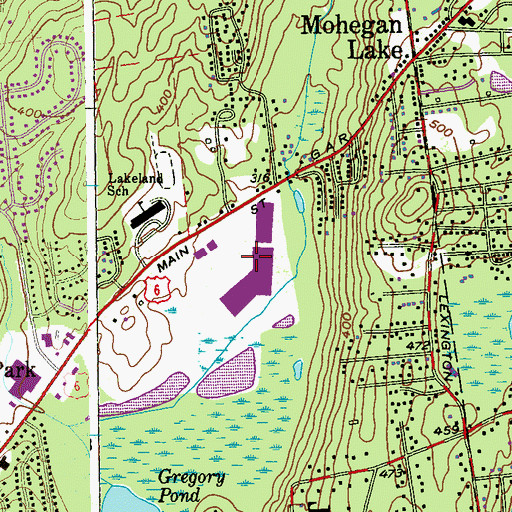Topographic Map of Westchester Mall Shopping Center, NY