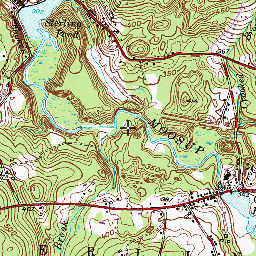 Topographic Map of Cedar Swamp Brook, CT