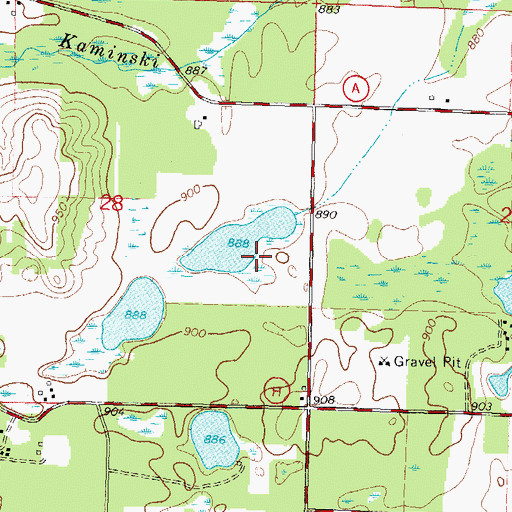 Topographic Map of Karner Blue Meadow State Natural Area, WI