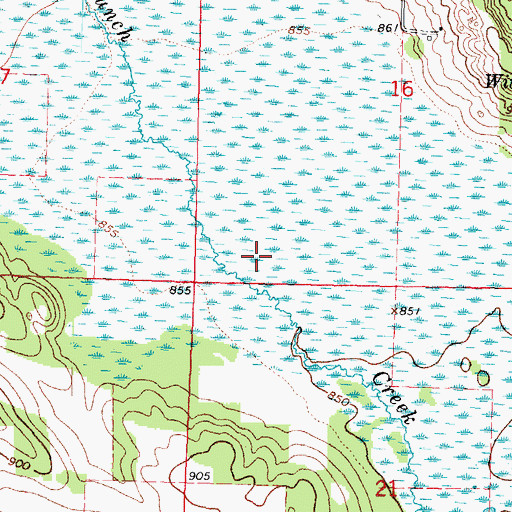 Topographic Map of Lunch Creek Wetlands State Natural Area, WI