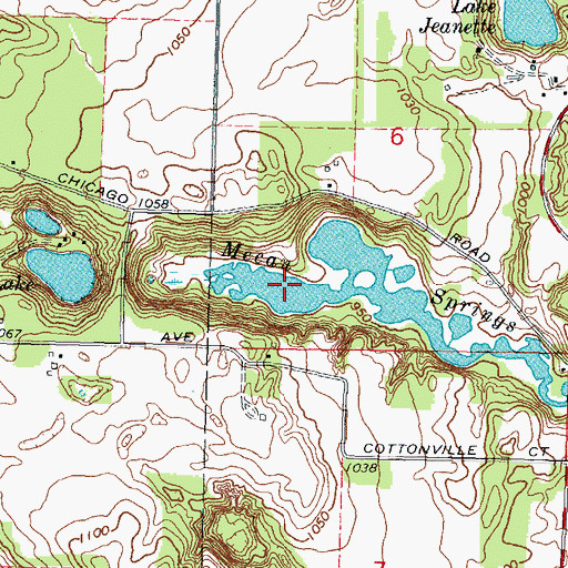 Topographic Map of Mecan Springs State Natural Area, WI