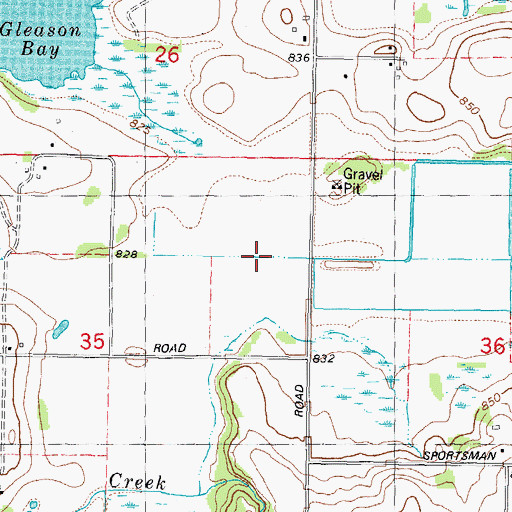 Topographic Map of Rush Lake State Natural Area, WI