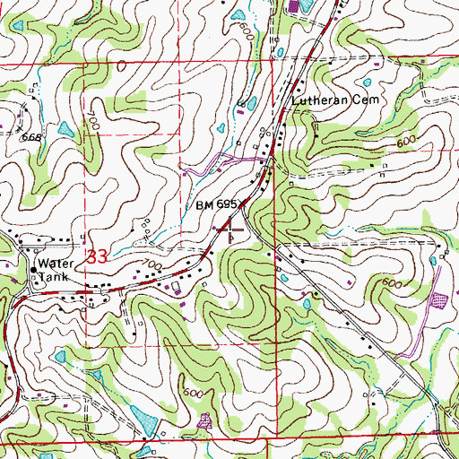 Topographic Map of First Wesleyan Church, MO