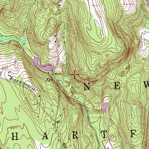 Topographic Map of Cedar Swamp Brook, CT