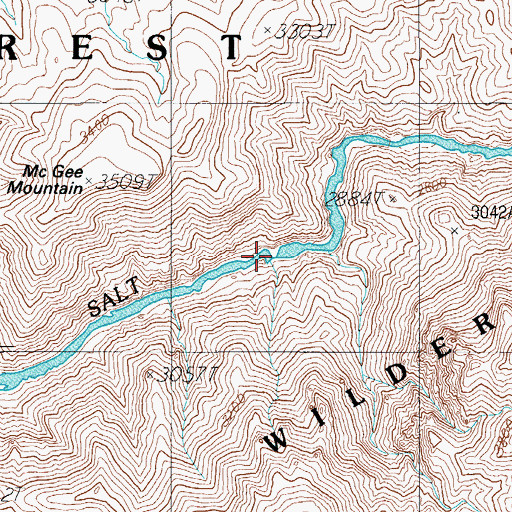 Topographic Map of Cliff Hanger Rapid, AZ